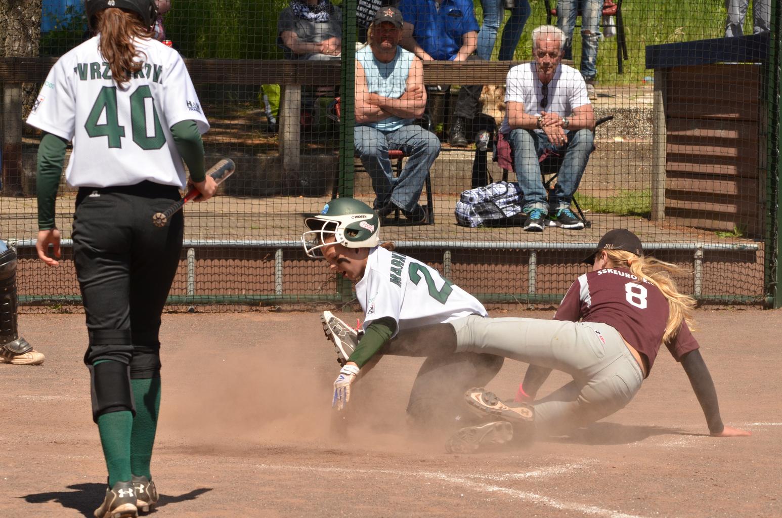 catcher-runner-umpire at home plate