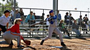 batter swinging at pitch