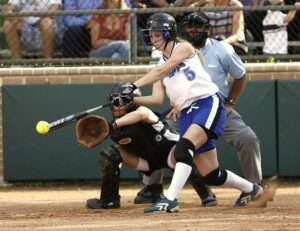 softball-batter-swings- the bat